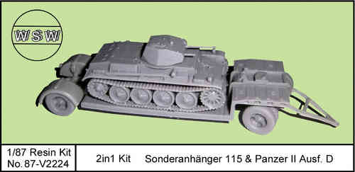 1/87 Sonderanhänger Sd.Anh. 115 & Panzer II Ausf. D