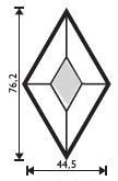 Bevel Rhombus glue ship 44,5 x 76,2 mm