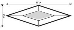 Bevel Rhombus glue ship 50,8 x 152,4  mm