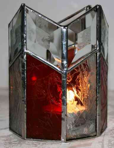 Kit Bevel candlelight red/clear structured